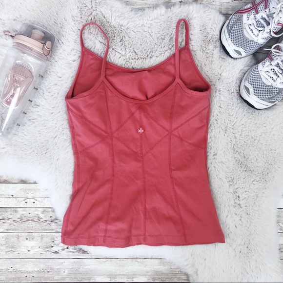 PrAna Peach Diamond Pattern Yoga Tank Top Small - Picture 3 of 6